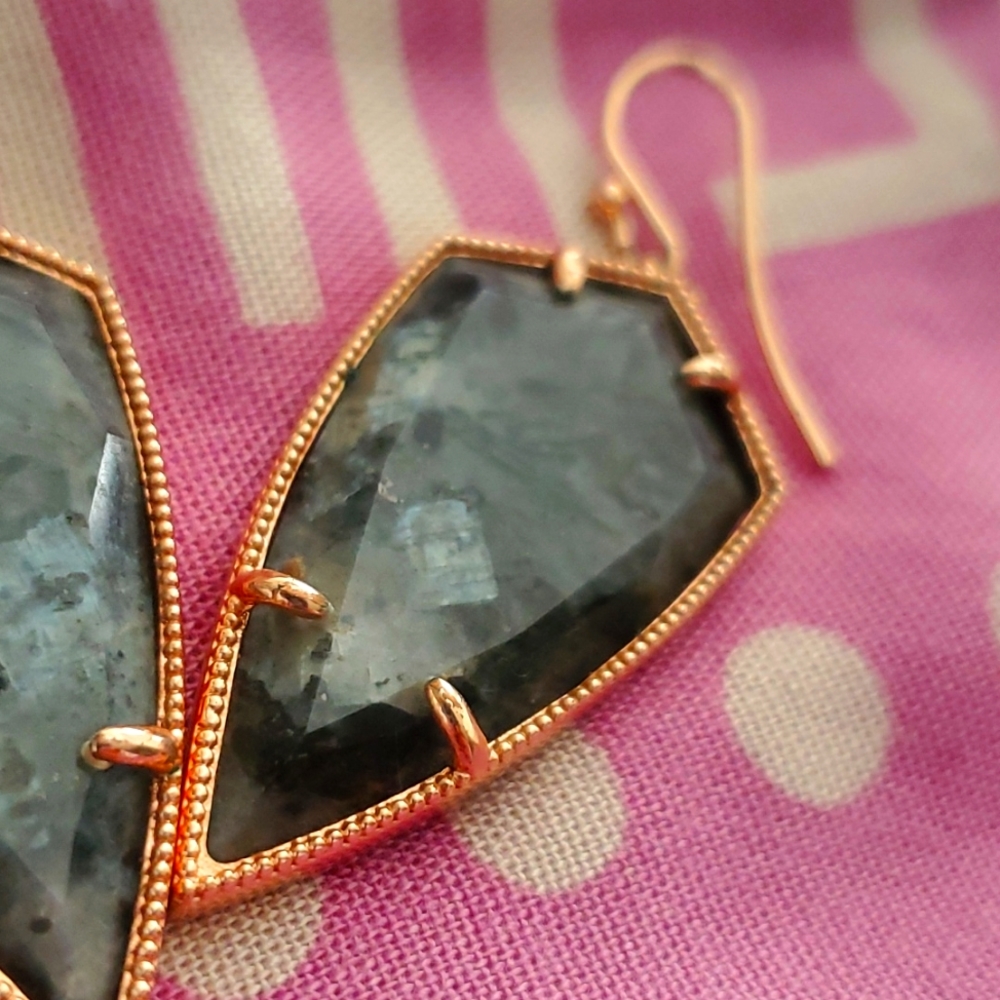 Rose Gold Labradorite Earrings